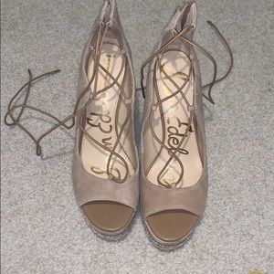 Sam Edelman Lace Up Platform Wedges